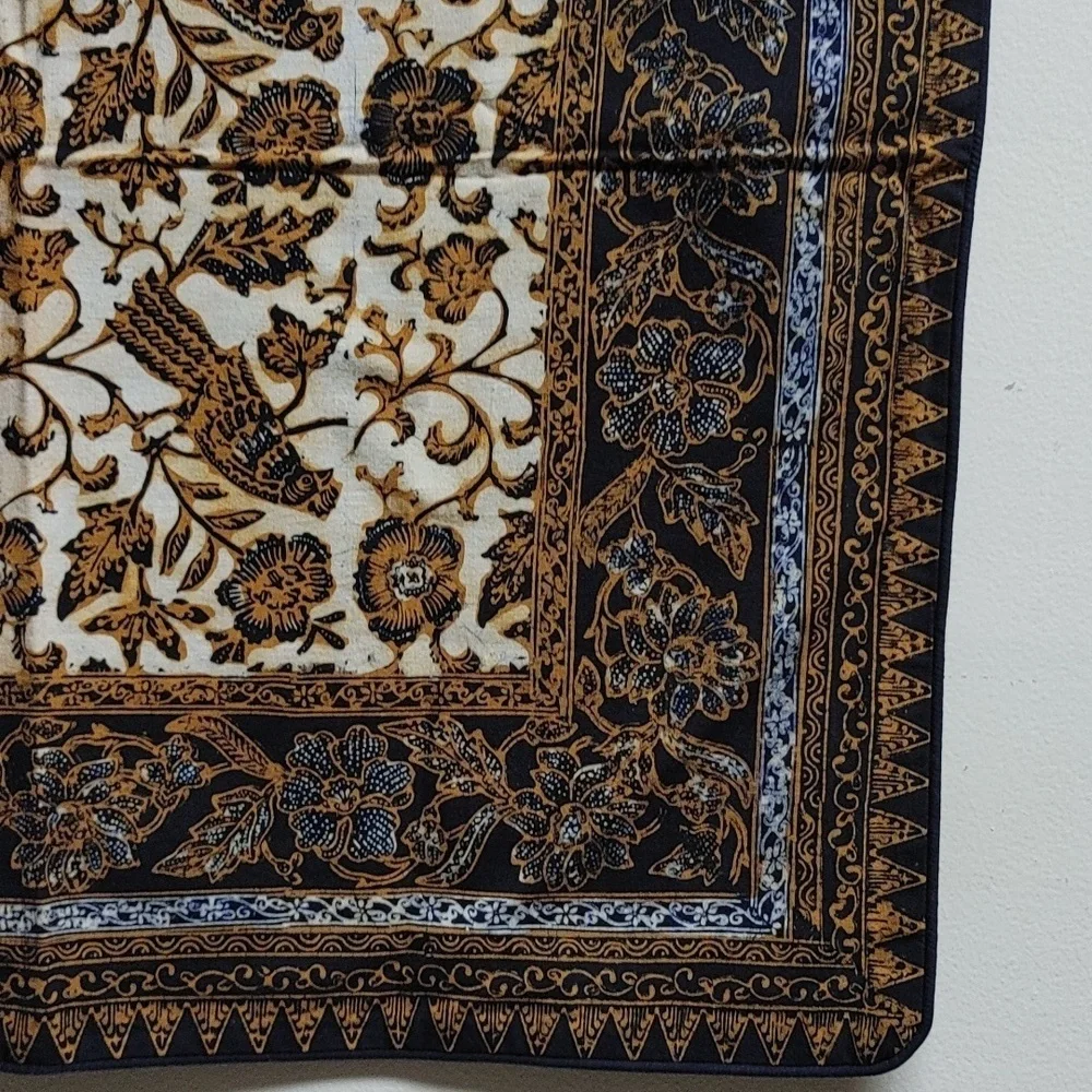 Blue & Tan Batik Pillow Cover 25.5x24.5